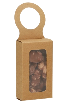 Cadeaudoosjes Kura Venster Kraft Met Hanger 5.5x10x3cm 25stuks Cadeaudoosjes Kura Venster Kraft Met Hanger 5.5x10x3cm 25stuks