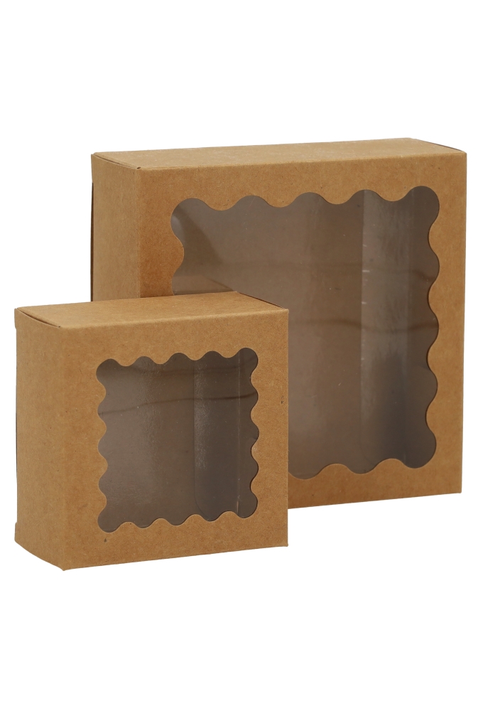 Cadeaudoosjes Krado Met Kartelrand Venster 10.8x10.8x4.1cm 25stuks