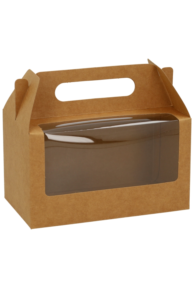 Cadeaudoosjes Kura Met Handvat En Venster 17.8x10.2x10.2cm 25stuks