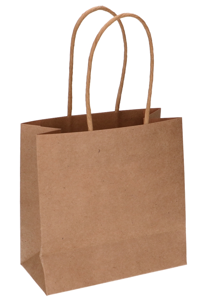 Kadotasjes Lenno Met Handvat & Venster Bruin 16x8x16cm 8stuks