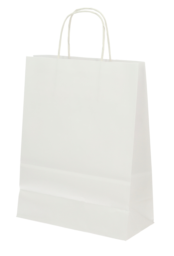Papieren Draagtas Wit Geslaagd A4 24x11x31cm 50stuks Papieren Draagtas Wit Geslaagd A4 24x11x31cm 50stuks