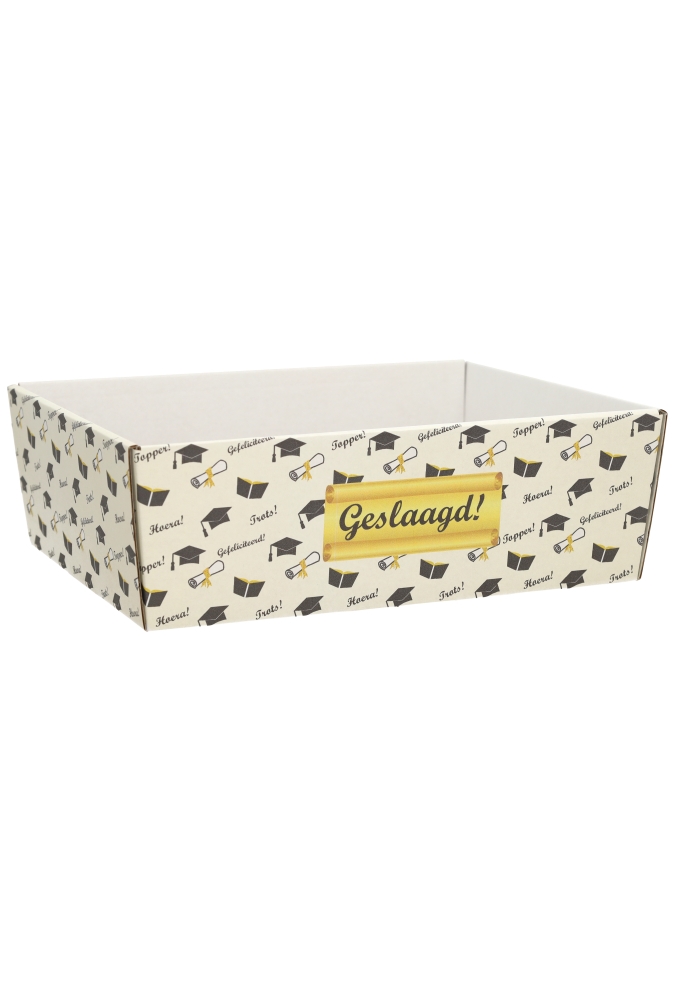 Geschenkdozen Korf Geslaagd 23x17x8cm 10stuks Geschenkdozen Korf Geslaagd 23x17x8cm 10stuks