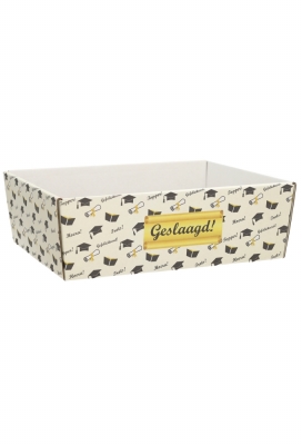 Geschenkdozen Korf Geslaagd 23x17x8cm 10stuks Geschenkdozen Korf Geslaagd 23x17x8cm 10stuks