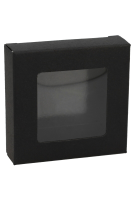 Cadeaudoosjes Jura Zwart met Venster 7x6.8x2.1cm 25stuks Cadeaudoosjes Jura Zwart met Venster 7x6.8x2.1cm 25stuks
