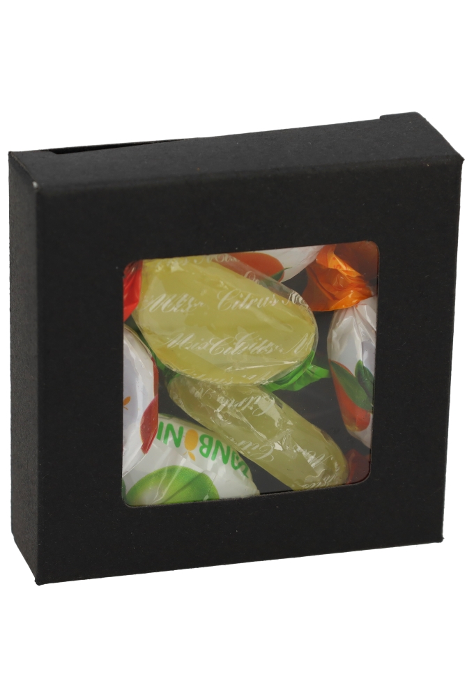 Cadeaudoosjes Jura Zwart met Venster 7x6.8x2.1cm 25stuks Cadeaudoosjes Jura Zwart met Venster 7x6.8x2.1cm 25stuks