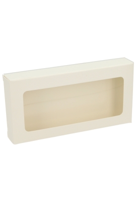Cadeaudoosjes Jura Wit met Venster 13.8cmx7x2.1cm 25stuks Cadeaudoosjes Jura Wit met Venster 13.8cmx7x2.1cm 25stuks
