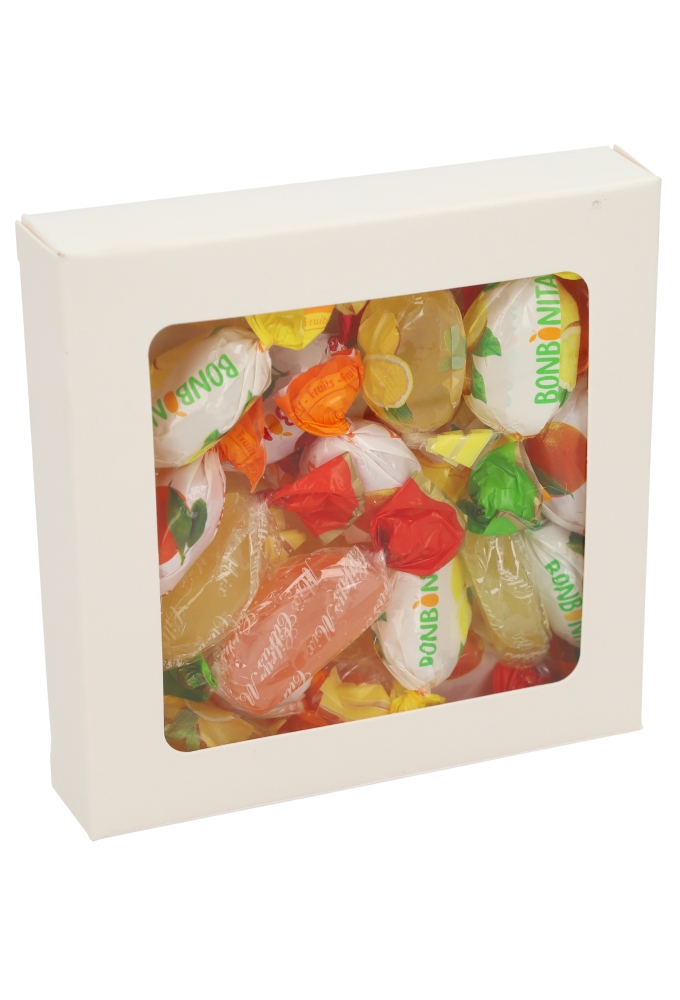 Cadeaudoosjes Jura Wit met Venster 10.5x10.5x2.2cm 25stuks