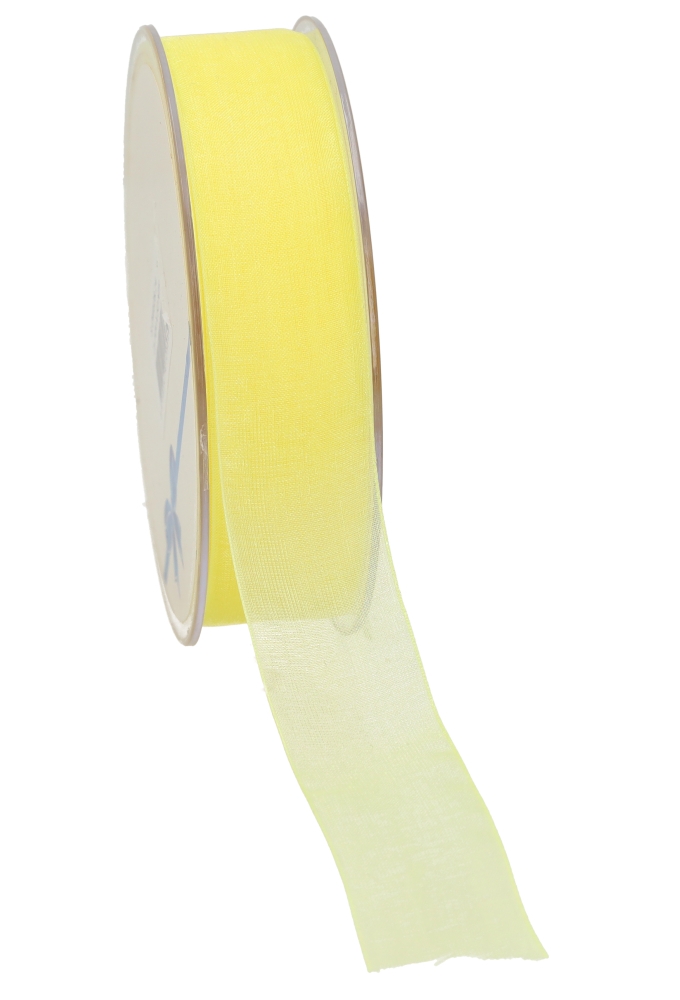 Organza Lint Licht Geel 25mm x 50 meter