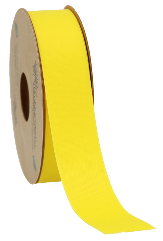 Geschenklint Satijn Dubbel Recycled Pet Geel 25mm x 20 meter