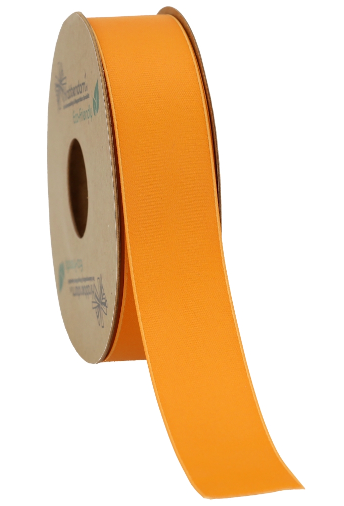 Geschenklint Satijn Dubbel Recycled Pet Oranje 25mm x 20 meter