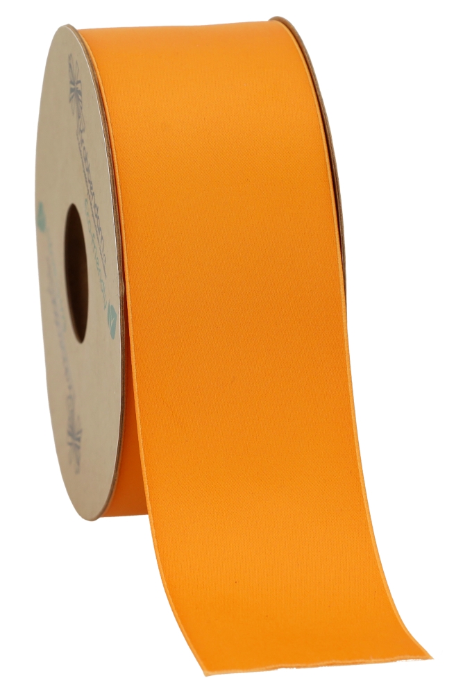 Geschenklint Satijn Dubbel Recycled Pet Oranje 40mm x 20 meter
