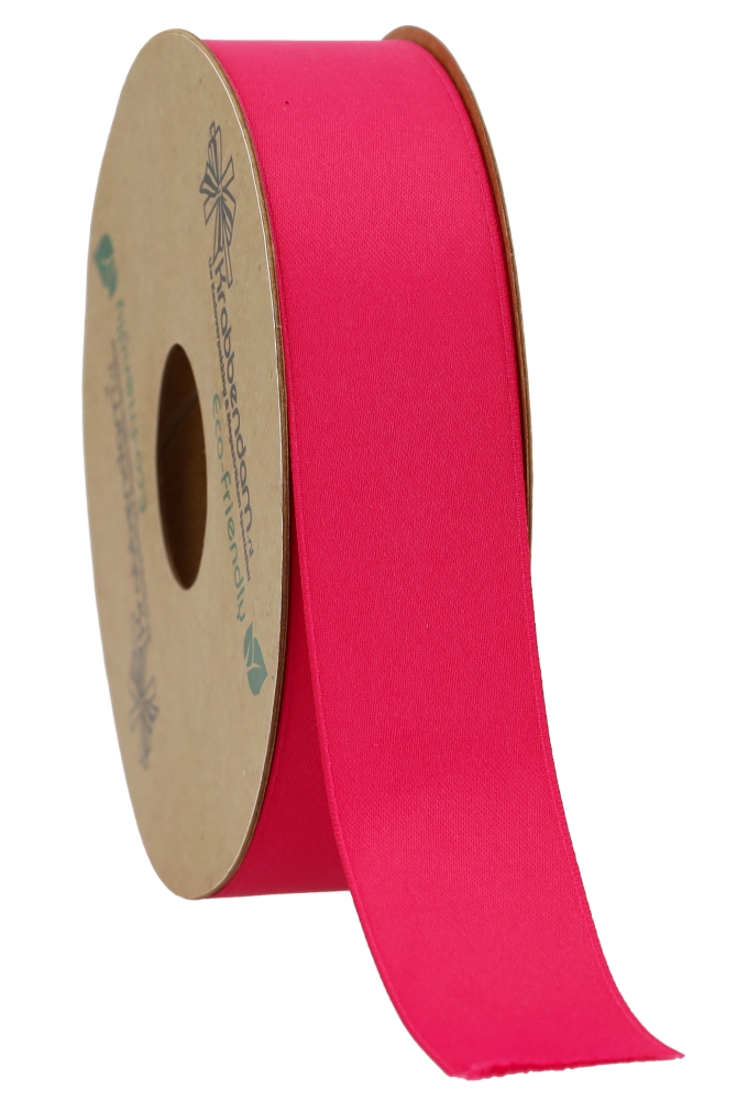 Geschenklint Satijn Dubbel Recycled Pet Fuchsia 25mm x 20 meter