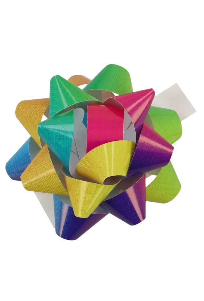 Mini Bows Strik 50mm Regenboog Met Plakker 50stuks