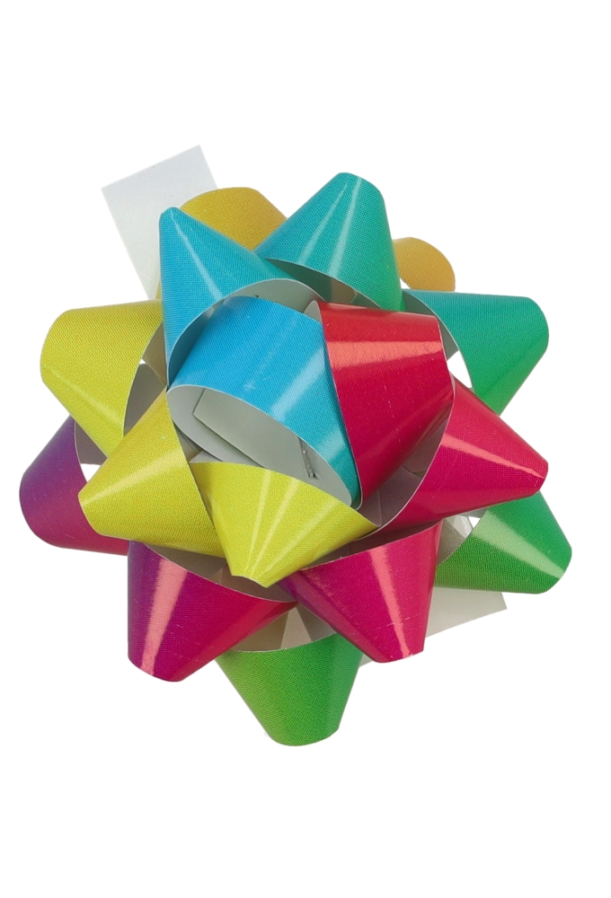 Mini Bows Strik 50mm Regenboog Met Plakker 50stuks Mini Bows Strik 50mm Regenboog Met Plakker 50stuks