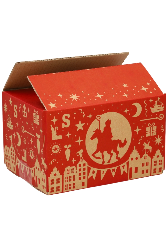 Geschenkdozen Kado Van Sinterklaas Rood 20x15x12cm 30stuks Geschenkdozen Kado Van Sinterklaas Rood 20x15x12cm 30stuks