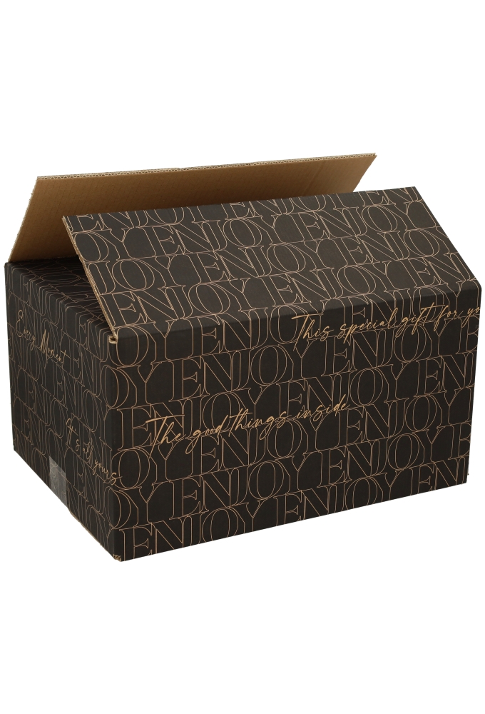 Geschenkdozen Moments Enjoy Kraft Zwart 49x39x20cm 15stuks Geschenkdozen Moments Enjoy Kraft Zwart 49x39x20cm 15stuks