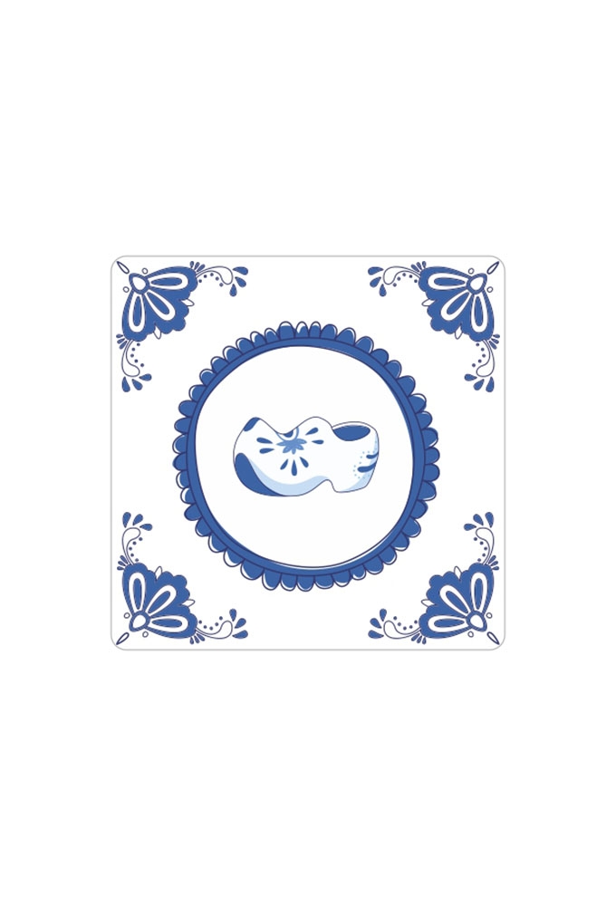 Etiketten Delfts Blauw Klomp 4x4cm 250stuks Etiketten Delfts Blauw Klomp 4x4cm 250stuks