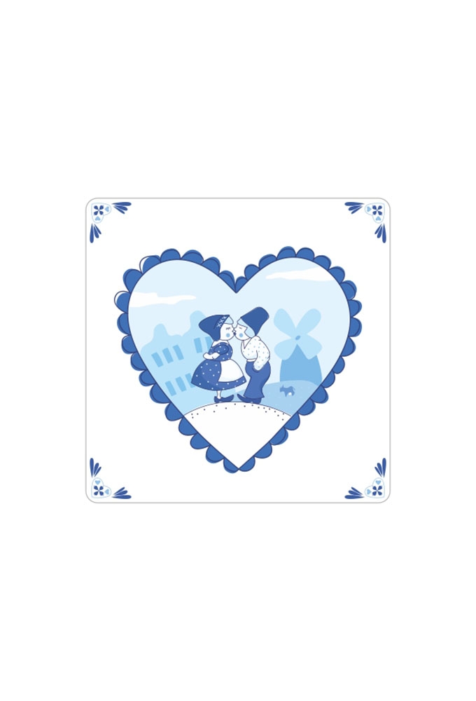 Etiketten Delfts Blauw Hart 4x4cm 250stuks Etiketten Delfts Blauw Hart 4x4cm 250stuks