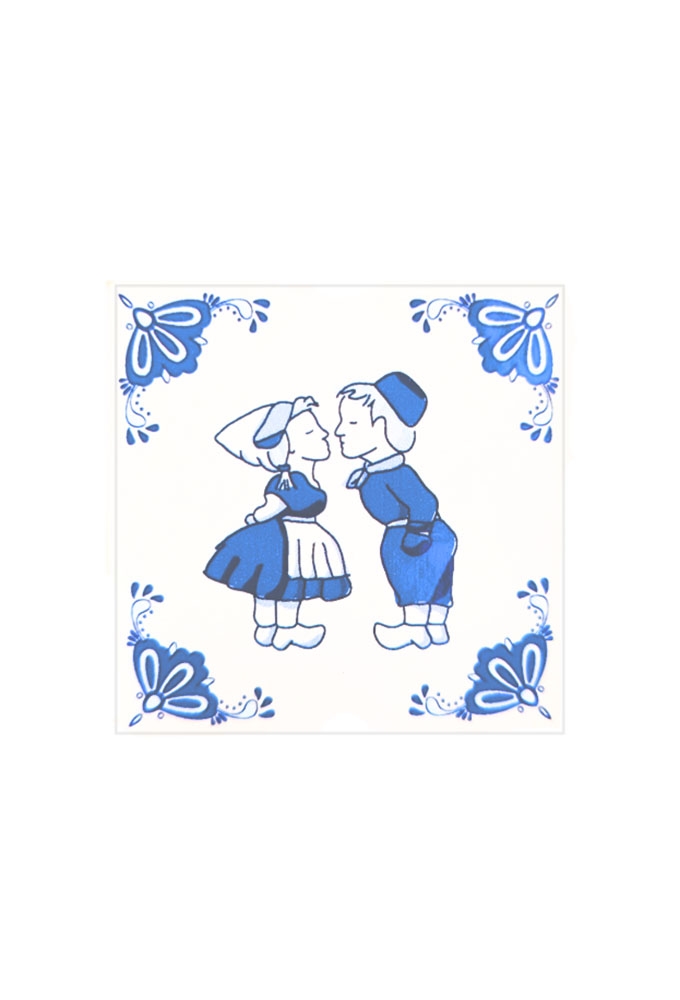 Etiketten Everyday Delfts Blauw Boer en Boerin 4x4cm 250stuks