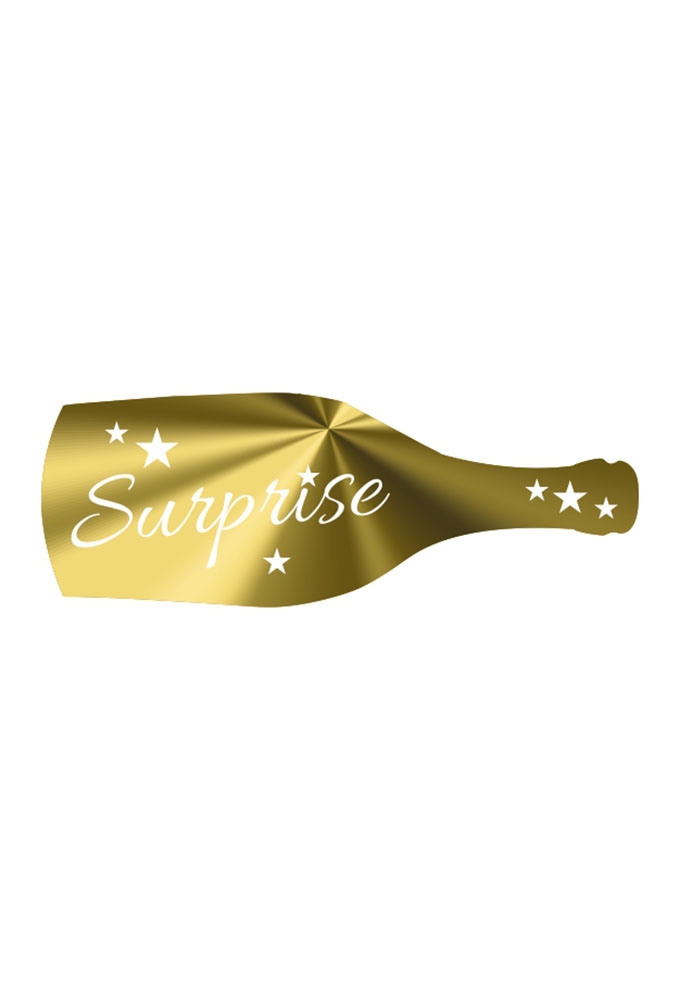 Etiketten Feest Surprise Champagne Goud Metallic 5x2.1cm 250stuks