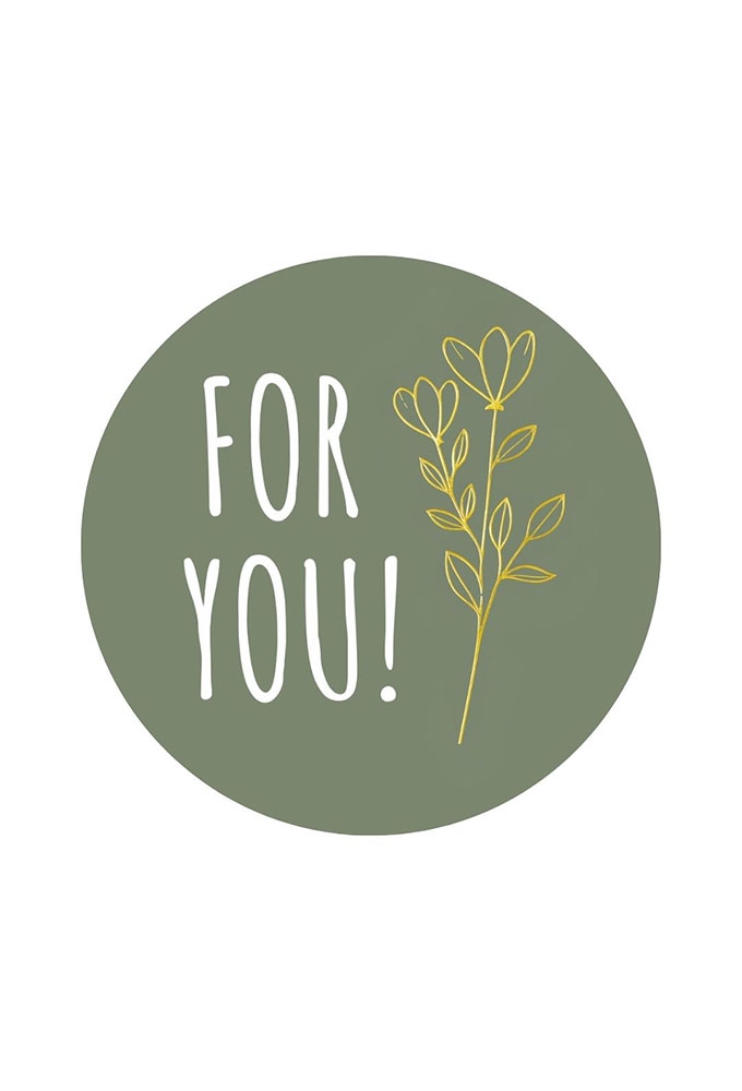 Etiketten Everyday For You Salie Groen & Metallic Goud 3,9cm 250stuks