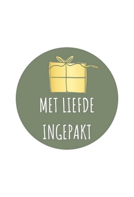 Etiketten Met Liefde Ingepakt Salie Groen & Metallic Goud 3,9cm 250st Etiketten Met Liefde Ingepakt Salie Groen & Metallic Goud 3,9cm 250st