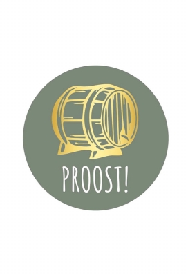 Etiketten Proost Salie Groen & Metallic Goud 3,9cm 250stuks Etiketten Proost Salie Groen & Metallic Goud 3,9cm 250stuks
