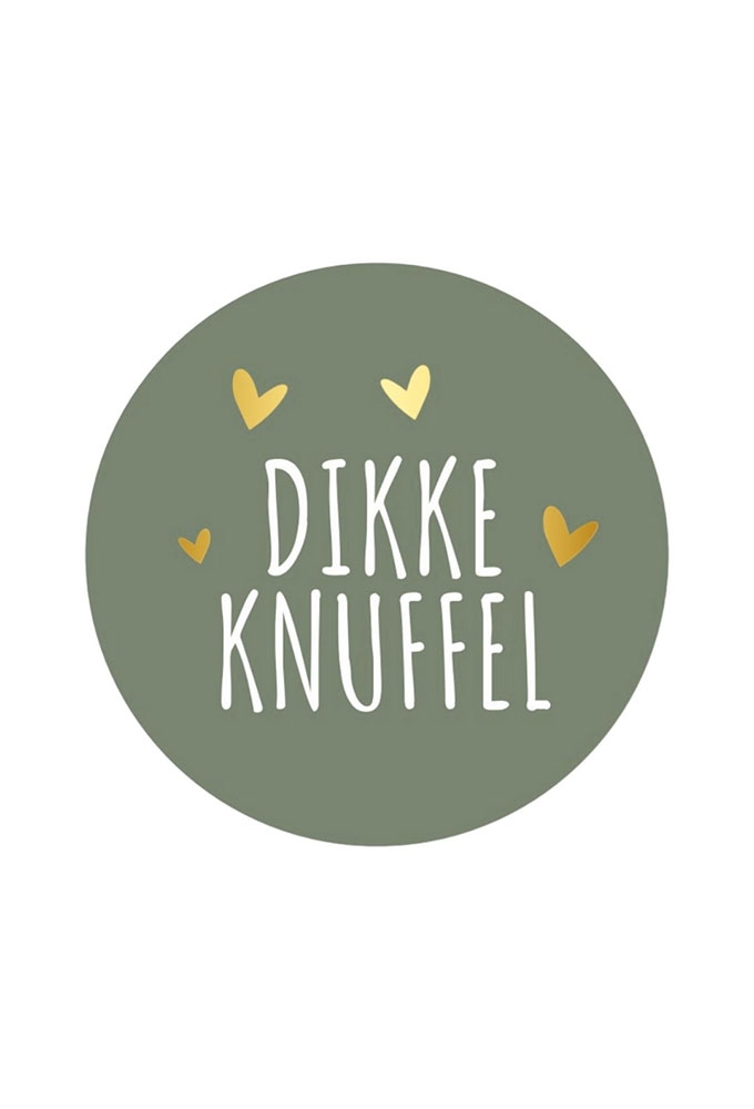 Etiketten Liefde Dikke Knuffel Salie Groen & Metallic Goud 3,9cm 250st