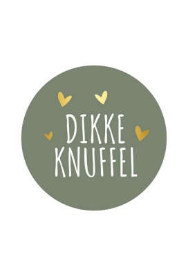 Etiketten Dikker Knuffel Salie Groen & Metallic Goud 3,9cm 250stuks Etiketten Dikker Knuffel Salie Groen & Metallic Goud 3,9cm 250stuks
