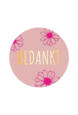 Etiketten Bedankt Roze & Metallic Goud 3,9cm 250stuks Etiketten Bedankt Roze & Metallic Goud 3,9cm 250stuks