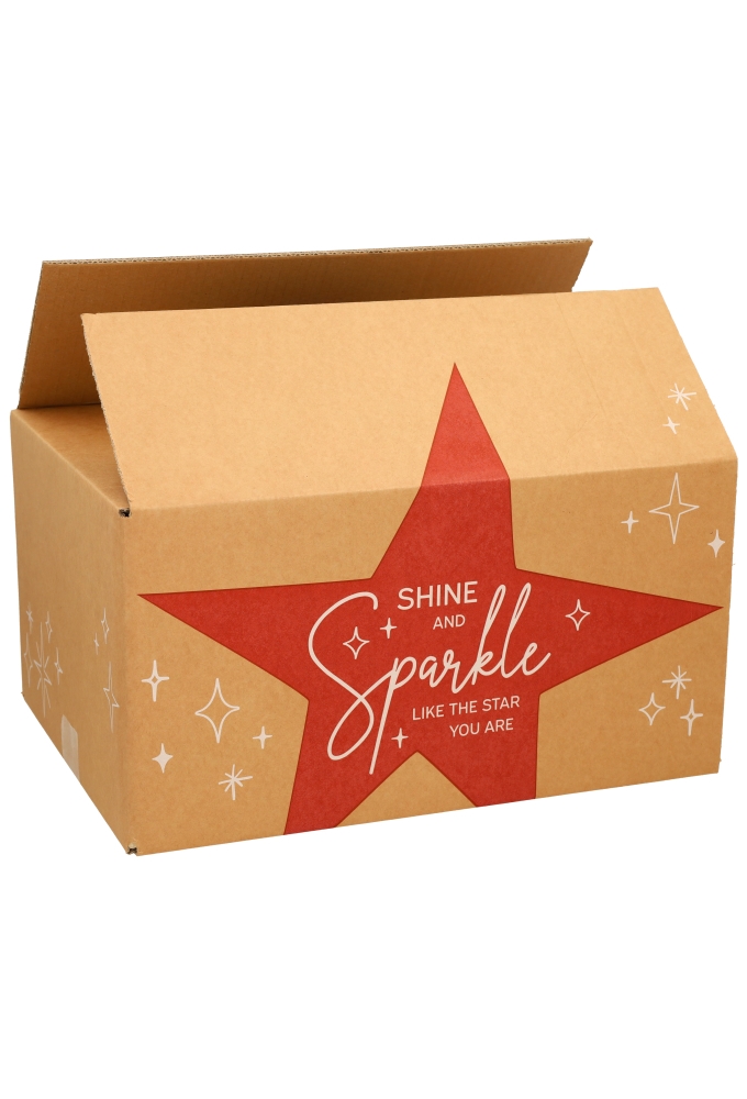 Kerstpakketdozen You Sparkle Kraft Rood 39x29x23.2cm 15stuks