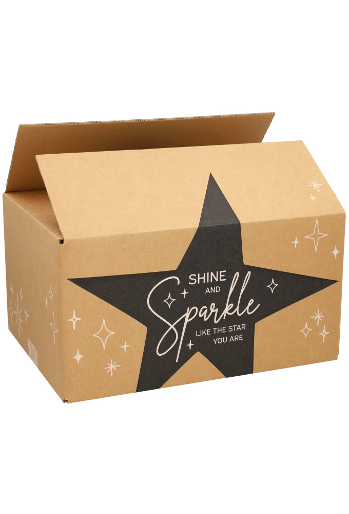 Kerstpakketdozen You Sparkle Kraft Zwart 45x35x23cm 15stuks