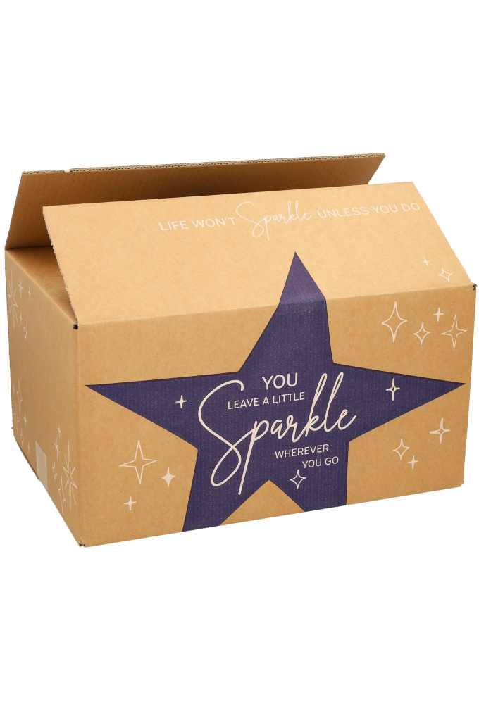 Kerstpakketdozen You Sparkle Kraft Blauw 49x39x20cm 15stuks