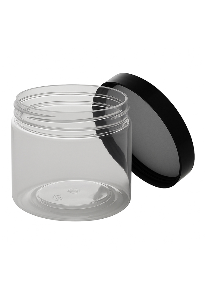 Plastic Potje Met Zwart Schroefdeksel 6.5x6cm inhoud 125ml 6stuks