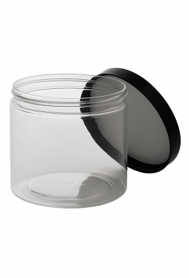 Plastic Potje Met Zwart Schroefdeksel 9.8x10cm inhoud 600ml 6stuks Plastic Potje Met Zwart Schroefdeksel 9.8x10cm inhoud 600ml 6stuks