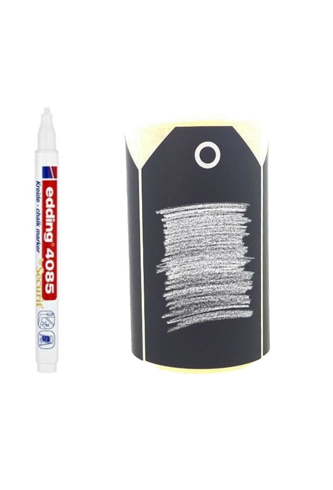 Krijt Etiketten Krijt Zwart Rechthoekig Kado Label 12x7cm 250stuks