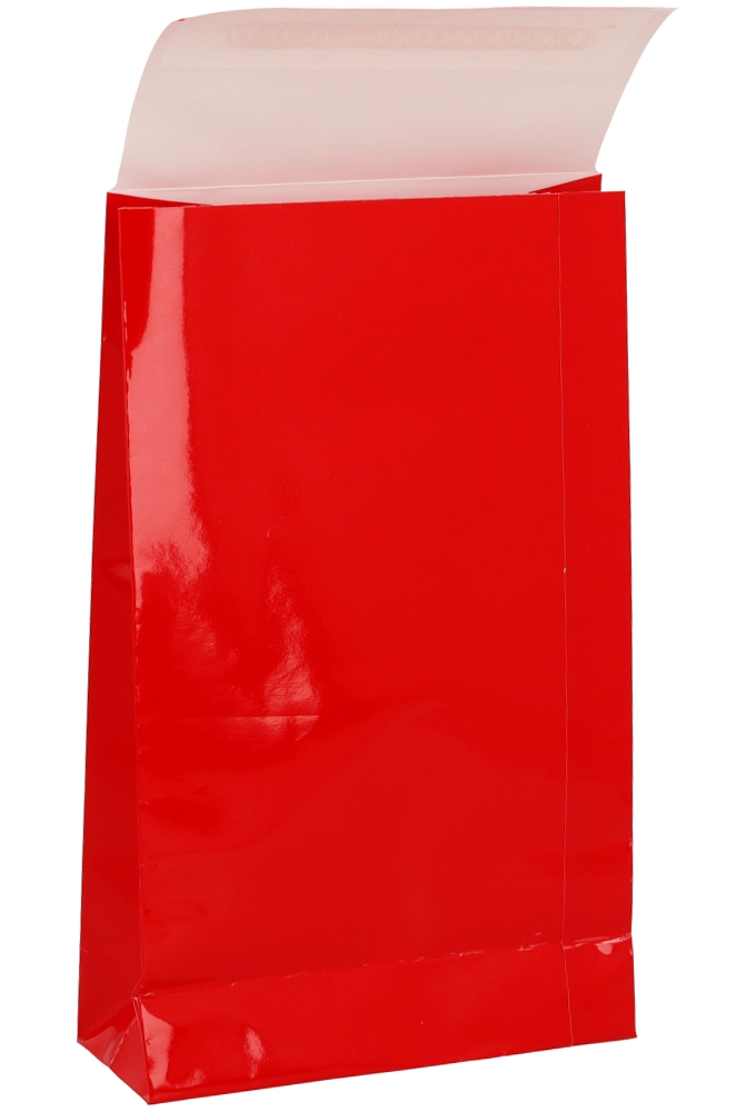 Luxe Kadozakjes Mila Glans Rood & Plakstrip.14x5.5x23cm 50stuks Luxe Kadozakjes Mila Glans Rood & Plakstrip.14x5.5x23cm 50stuks