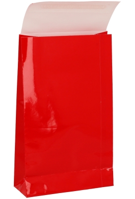 Luxe Kadozakjes Mila Glans Rood & Plakstrip.14x5.5x23cm 50stuks Luxe Kadozakjes Mila Glans Rood & Plakstrip.14x5.5x23cm 50stuks