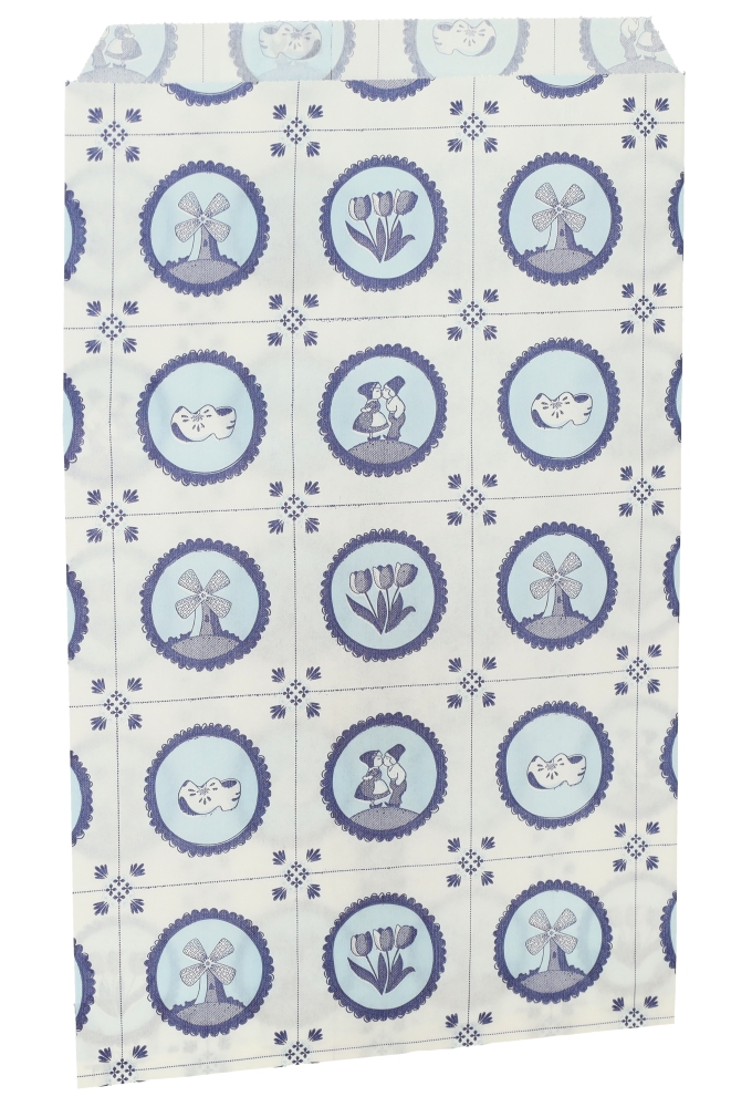 Kadozakjes Kraft Hollands Delfts Blauw Tegeltje 17.5x25cm 1000stuks Kadozakjes Kraft Hollands Delfts Blauw Tegeltje 17.5x25cm 1000stuks