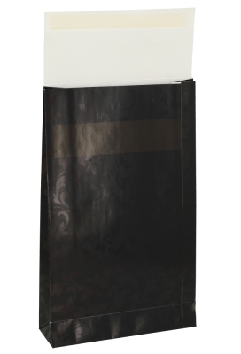 Luxe Kadozakjes Mila Zwart Barok & Plakstrip 20x6.5x33cm 50stuks Luxe Kadozakjes Mila Zwart Barok & Plakstrip 20x6.5x33cm 50stuks