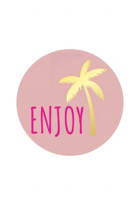Etiketten Enjoy Roze & Metallic Goud 3,9cm 250stuks