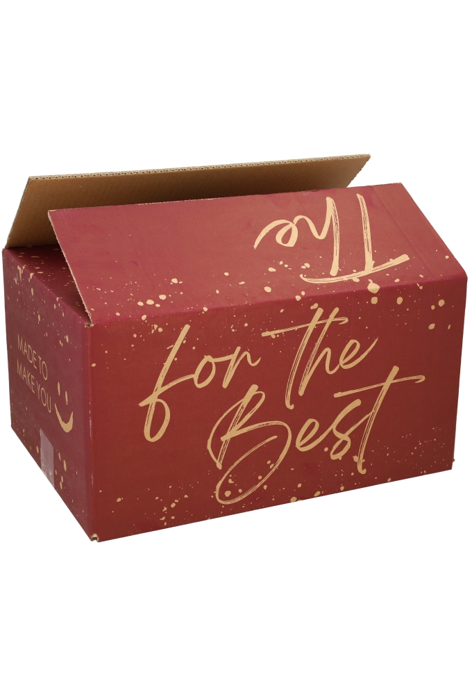 AKTIE Geschenkdozen For The Best Kraft Bordeaux 49x39x20cm 15stuks