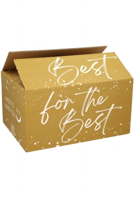 Geschenkdozen For The Best Goud 49x39x20cm 15stuks Geschenkdozen For The Best Goud 49x39x20cm 15stuks