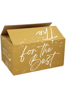 Geschenkdozen For The Best Goud 49x39x27cm 15stuks Geschenkdozen For The Best Goud 49x39x27cm 15stuks