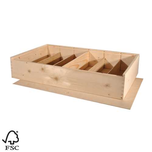 Wijnkist 6 Fles Schuifdeksel 34x56.2x9cm 5stuks