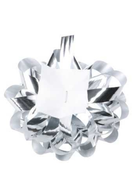 Mega Bows Strik Doorsnee 9cm Zilver Metallic met plakker 20stuks