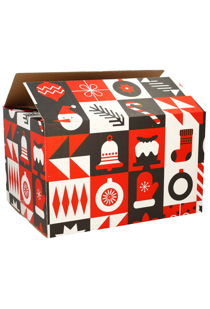 Kerstpakketdozen Blocks of Joy Rood 39x29x12.6cm 15stuks
