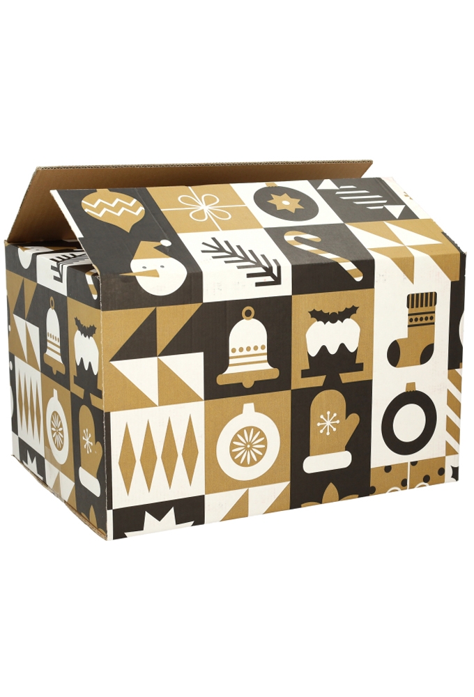 Kerstpakketdozen Blocks of Joy Goud 45x35x23cm 15stuks