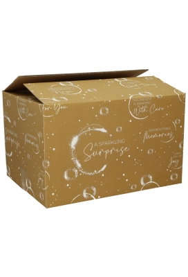 Geschenkdozen Bubbles Goud 39x29x17.7cm 15stuks Geschenkdozen Bubbles Goud 39x29x17.7cm 15stuks