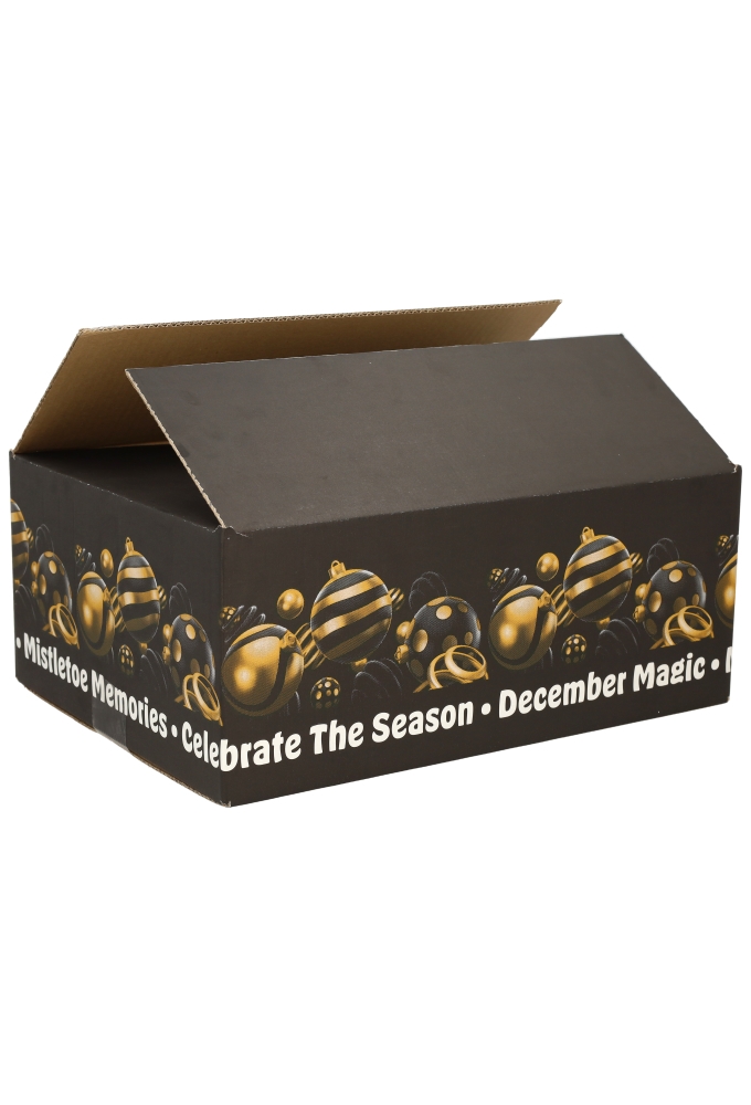 Kerstpakketdozen Black & Gold Celebration 31x20x14cm 15stuks